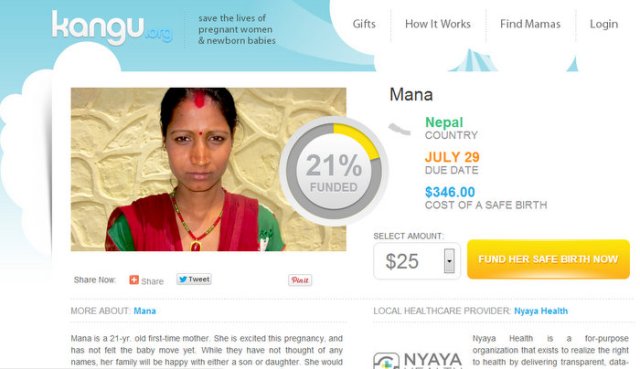 Kangu crowdfunding para mães